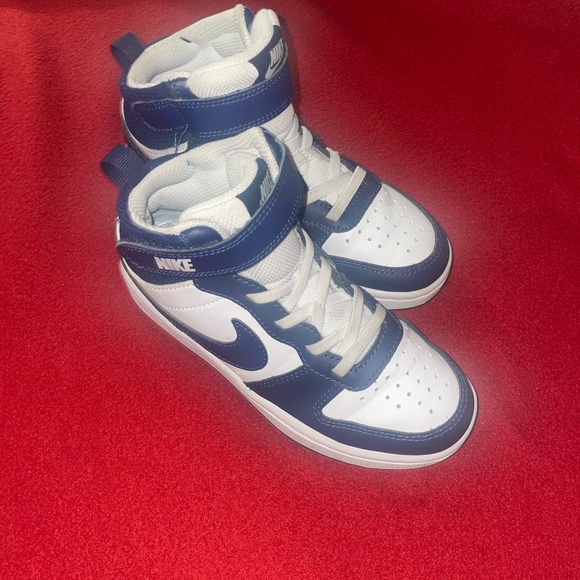 Nike Other - Nike Kids Blue and White High-Top Sneakers